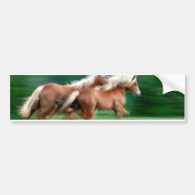 Racing Palomino Horses Bumper Sticker