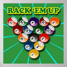 RACK EM' UP BILLIARDS POSTER