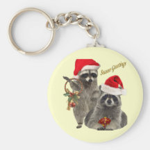 Racoon Christmas gifts Keychain