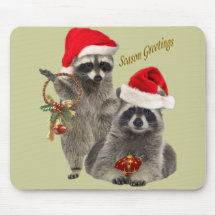 Racoon Christmas gifts Mousemats