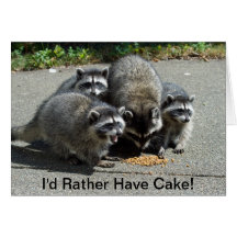 Racoon Mum & Young Ones Greeting Card