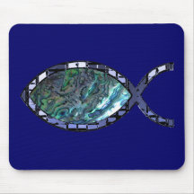 Radiant Christian Fish Symbol Mouse Mat