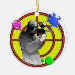 Radioactive Neon Paintball Shooter Christmas Tree Ornament