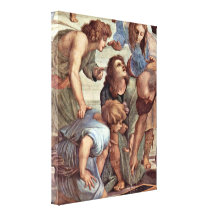 Raffael - Euclid (Bramante) and students Canvas Print