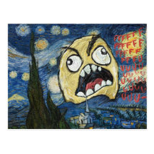 Rage Face Meme Face Comic Classy Painting Post Card