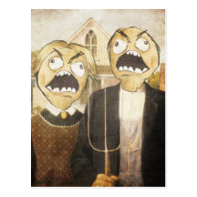Rage Face Meme Face Comic Classy Painting Post Card