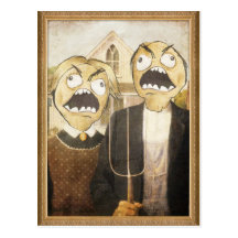 Rage Face Meme Face Comic Classy Painting Post Card