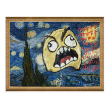 Rage Face Meme Face Comic Classy Painting Postcards
