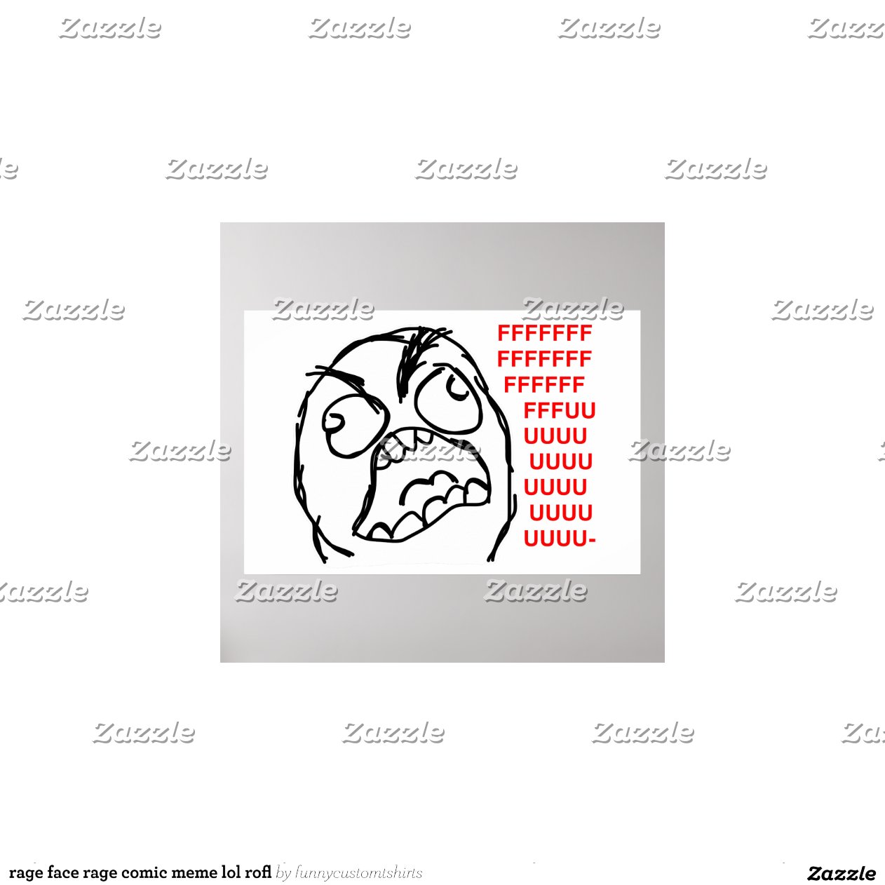 rage face rage comic meme lol rofl print | Zazzle