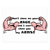 Rage to arms postcard