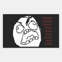 Rage Troll Rectangle Sticker