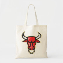Raging Angry Bull Head Canvas Bag
