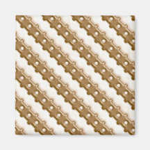 Rail Fence - Milk Chocolate and White Chocolate Refrigerator Magnet
