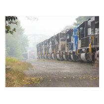 Railroad  Train Locomotives In The Mist postcards