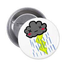 Rain Cloud Pinback Button