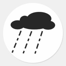 Rain Cloud Round Stickers