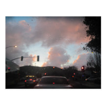 Rain Falliing at Sunset in San Luis Obispo, CA Post Card