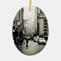 Rain in New York City - Vintage Style Christmas Tree Ornaments
