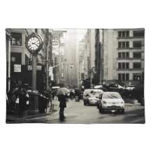 Rain in New York City - Vintage Style Placemat