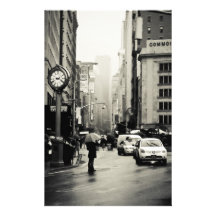 Rain in New York City - Vintage Style Custom Stationery
