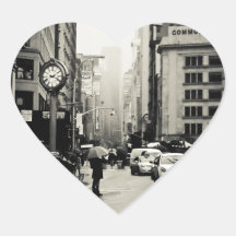 Rain in New York City - Vintage Style Sticker
