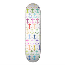 Rainbow anchor pattern skate board decks