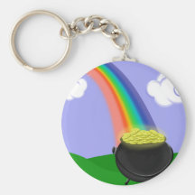 Rainbow and Pot of Gold Keychain