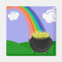 Rainbow and Pot of Gold Magnet