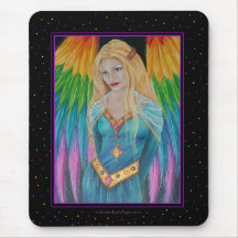 Rainbow Angel mouse pad