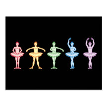 Rainbow Ballerinas Post Card