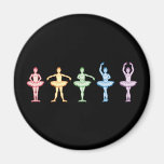 Rainbow Ballerinas Refrigerator Magnets