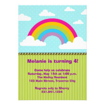 Rainbow Birthday Invitations