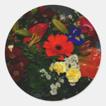 Rainbow bouquet of flowers stickers