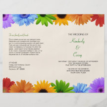 Rainbow Bouquet Wedding Program Personalised Flyer