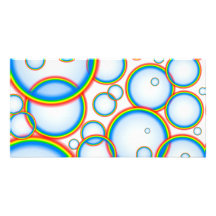 Rainbow bubbles custom photo card