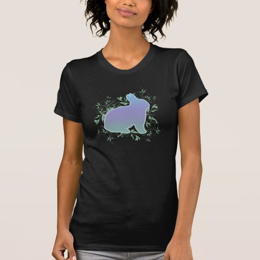 Rainbow bunny & Swirls on Purple Tshirts