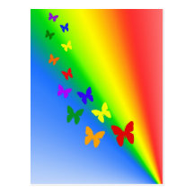 Rainbow Butterflies Post Card