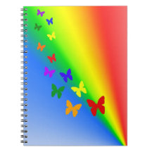 Rainbow Butterflies Spiral Note Book