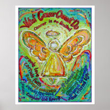 Rainbow Cancer Angel Poster Print (White Edge)