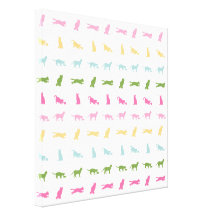 Rainbow Cat Pattern Canvas Print