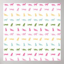 Rainbow Cat Pattern Poster