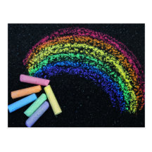 Rainbow Chalk Postcard