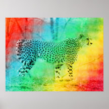 Rainbow Cheetah Poster