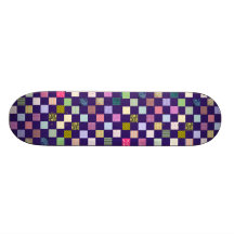 Rainbow Chequerboard pattern Skate Board Deck