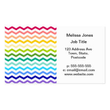 Rainbow chevron business card templates