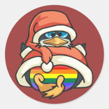 Rainbow Christmas Penguin Sticker