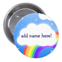 Rainbow cloud custom name  - button badge