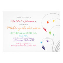 Rainbow Colors Floral Bridal Shower Invitation
