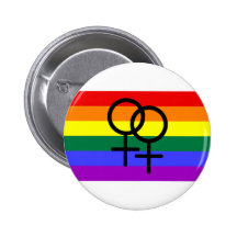 Rainbow Coloured Lesbian Pride Flag Buttons