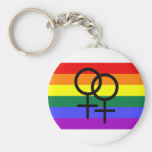 Rainbow Coloured Lesbian Pride Flag Keychain